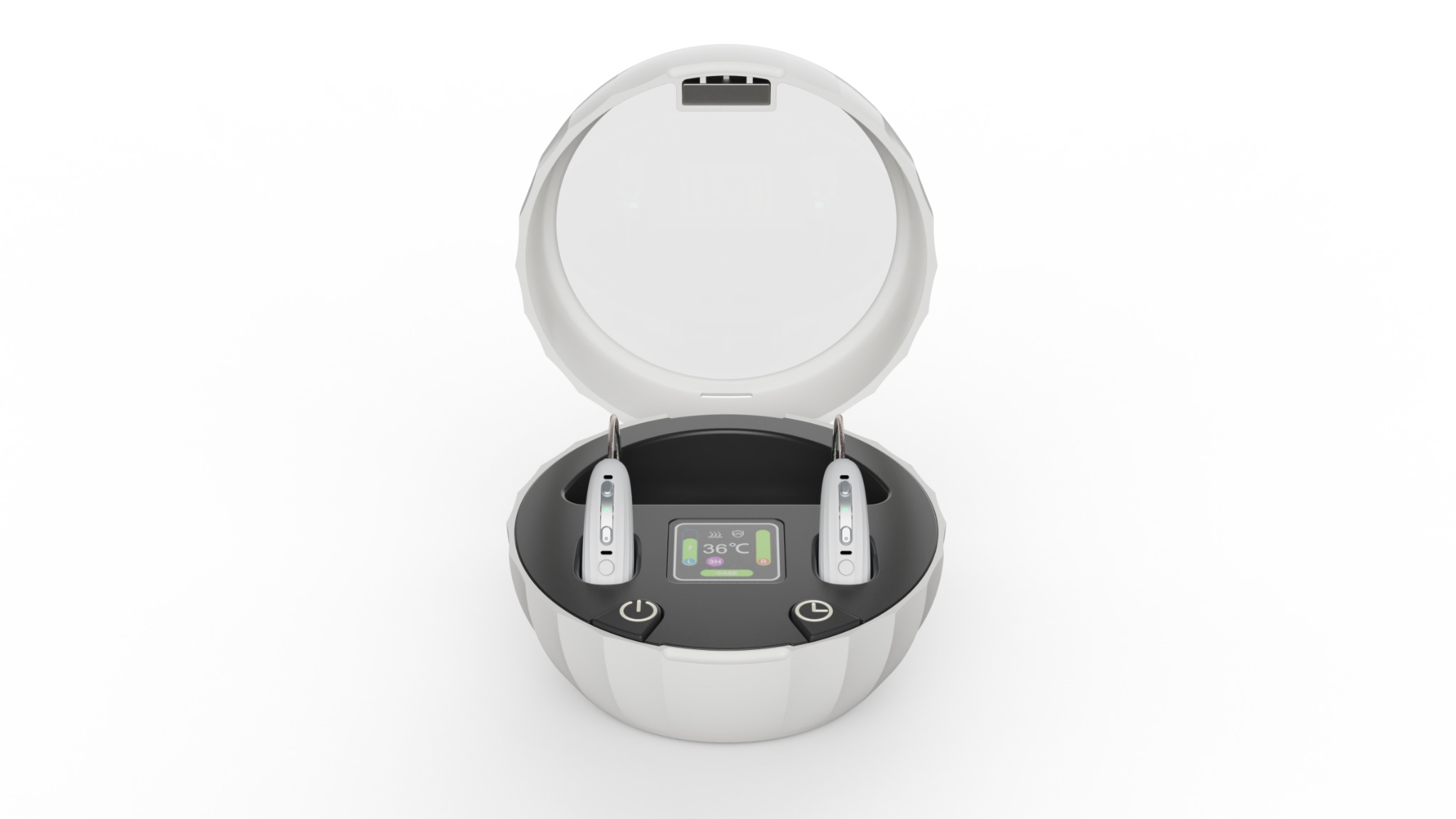 护理盒渲染 / 开盖状态、设备摆放与操作区